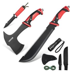 Camping Hatchet Machete Knife Set Sheath Hunting Knife Flashlight Paracord Camping Hatchet Machete Knife Set Sheath Hunting Knife Flashlight Paracord